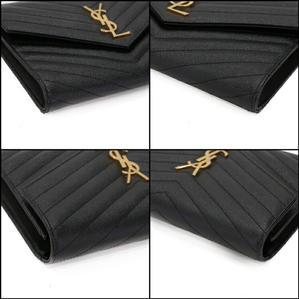 Saint Laurent Cassandra Chain Wallet Bag clutch bag black leather - Picture 7 of 10